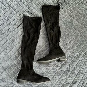 Fashion Nova Boots Women Size 7 Quipid Black Tall Over The Knee Faux Suede Shoe